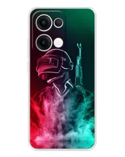 Чехол для OPPO Reno13 с картинкой «PUBG — огненный воин» Чехол для OPPO Reno13 с картинкой «PUBG — огненный воин»