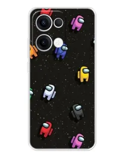 Чехол для OPPO Reno13 с картинкой «Космический паттерн Among Us»