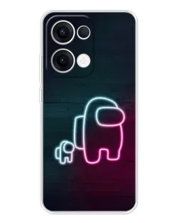 Чехол для OPPO Reno13 с картинкой «Among Us неон-арт»