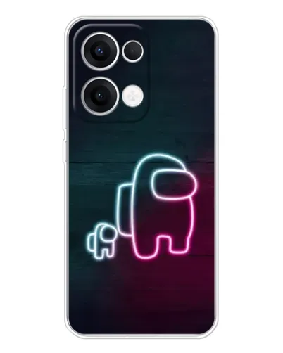 Чехол для OPPO Reno13 с картинкой «Among Us неон-арт» Чехол для OPPO Reno13 с картинкой «Among Us неон-арт»