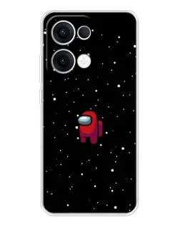 Чехол для OPPO Reno13 с картинкой «Красный Among Us»