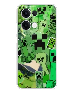 Чехол для OPPO Reno13 с картинкой «Криперы Minecraft»
