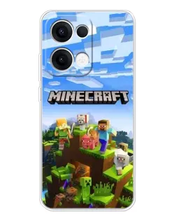 Чехол для OPPO Reno13 с картинкой «Minecraft классический мир»