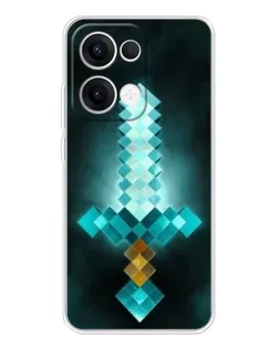 Чехол для OPPO Reno13 с картинкой «Алмазный меч неон»