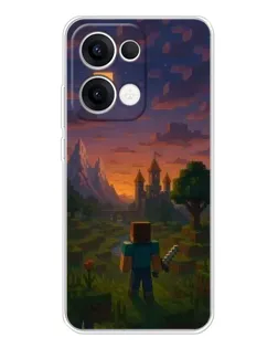 Чехол для OPPO Reno13 с картинкой «Стив у башни»