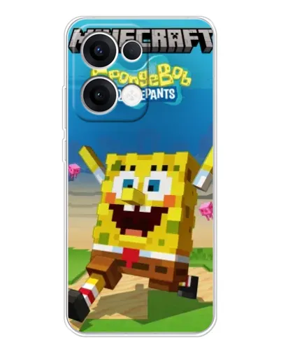 Чехол для OPPO Reno13 с картинкой «Губка Боб Minecraft» Чехол для OPPO Reno13 с картинкой «Губка Боб Minecraft»