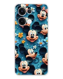 Чехол для OPPO Reno13 с картинкой «Паттерн Микки и Минни»