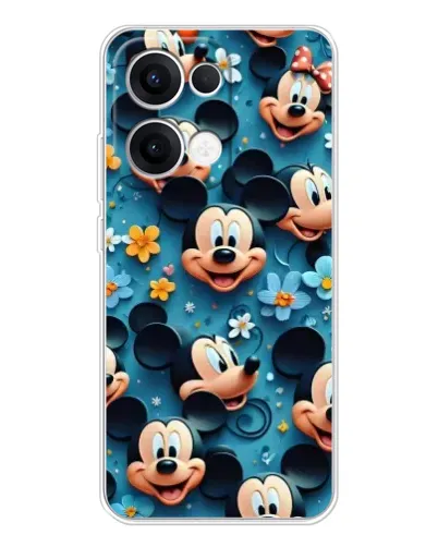 Чехол для OPPO Reno13 с картинкой «Паттерн Микки и Минни»