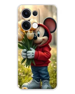 Чехол для OPPO Reno13 с картинкой «Микки с тюльпанами» Чехол для OPPO Reno13 с картинкой «Микки с тюльпанами»
