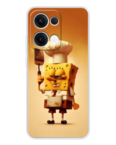 Чехол для OPPO Reno13 с картинкой «Губка Боб повар»