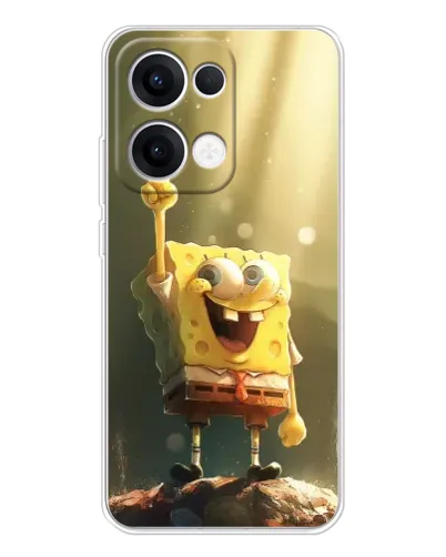 Чехол для OPPO Reno13 с картинкой «Сияющий Спанч Боб»