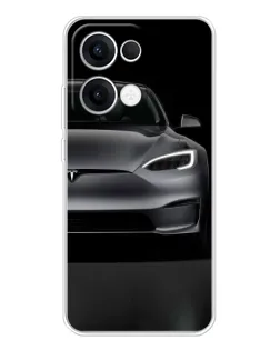 Чехол для OPPO Reno13 с картинкой «Tesla Model S Look»