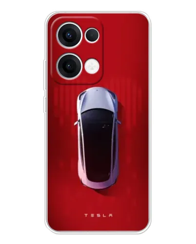 Чехол для OPPO Reno13 с картинкой «Tesla Top View»
