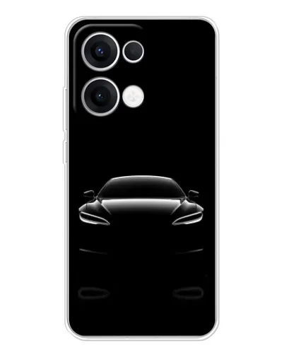 Чехол для OPPO Reno13 с картинкой «Силуэт Tesla Night»
