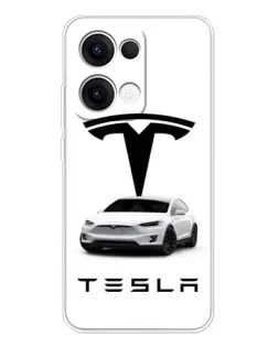 Чохол для OPPO Reno13 з картинкою «Tesla White Style»
