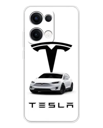 Чехол для OPPO Reno13 с картинкой «Tesla White Style»