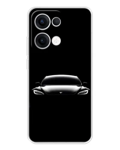 Чехол для OPPO Reno13 с картинкой «Фары Tesla Night»