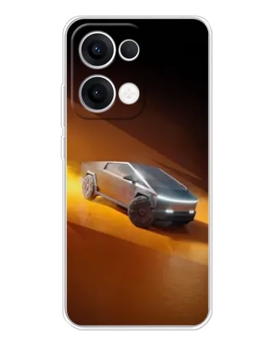 Чехол для OPPO Reno13 с картинкой «Cybertruck в пустыне»