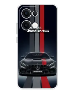 Чехол для OPPO Reno13 с картинкой «Mercedes — белый карбон»