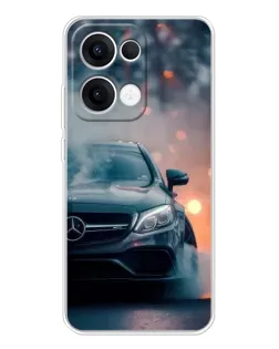 Чехол для OPPO Reno13 с картинкой «Mercedes — ночной город»