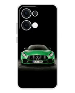 Чехол для OPPO Reno13 с картинкой «Mercedes — неоновый лого»