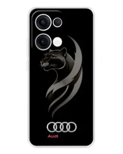 Чехол для OPPO Reno13 с картинкой «Графика — пантера и Audi»