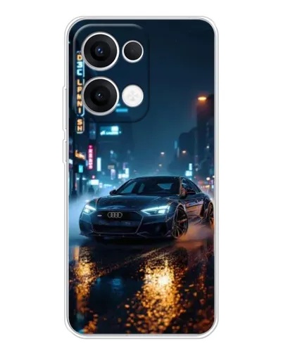 Чехол для OPPO Reno13 с картинкой «Ночной город и Audi» Чехол для OPPO Reno13 с картинкой «Ночной город и Audi»
