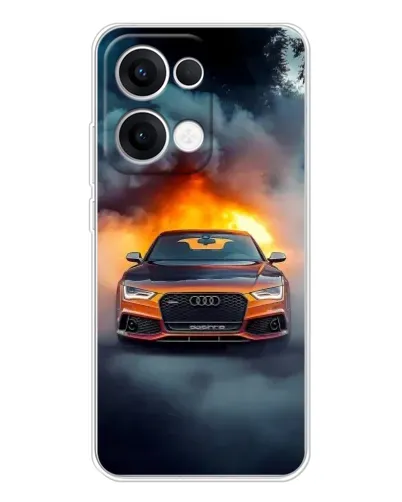Чехол для OPPO Reno13 с картинкой «Audi в огненном дыму» Чехол для OPPO Reno13 с картинкой «Audi в огненном дыму»