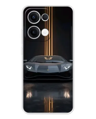 Чехол для OPPO Reno13 с картинкой «Lamborghini золотые линии»