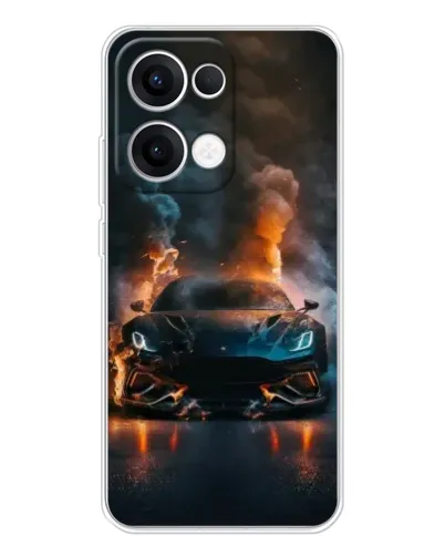 Чехол для OPPO Reno13 с картинкой «Lamborghini дымная эстетика»