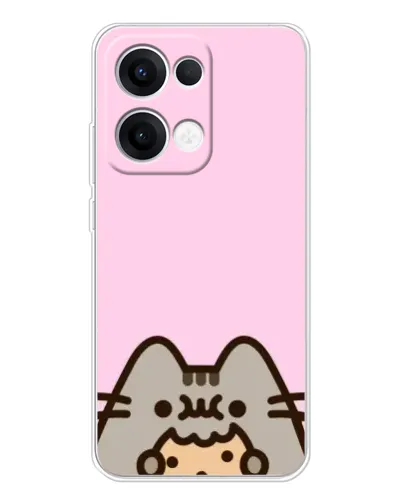 Чехол для OPPO Reno13 с картинкой «Pusheen и печенье»