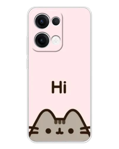 Чехол для OPPO Reno13 с картинкой «Пушин говорит Hi»