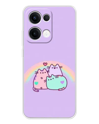 Чехол для OPPO Reno13 с картинкой «Радужные Пушины»