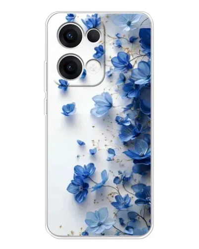 Чехол для OPPO Reno13 с картинкой «Голубой цветочный каскад»