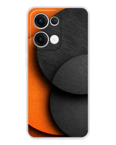Чехол для OPPO Reno13 с картинкой «Геометрия оранжевых кругов»