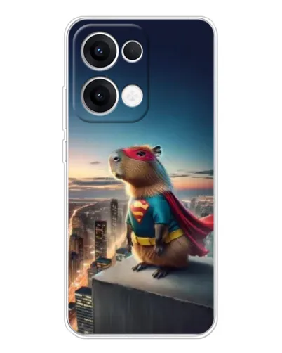 Чехол для OPPO Reno13 с картинкой «Капи-мен супергерой»