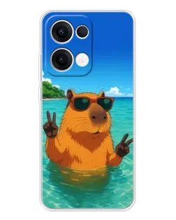 Чехол для OPPO Reno13 с картинкой «Морская капибара» Чехол для OPPO Reno13 с картинкой «Морская капибара»