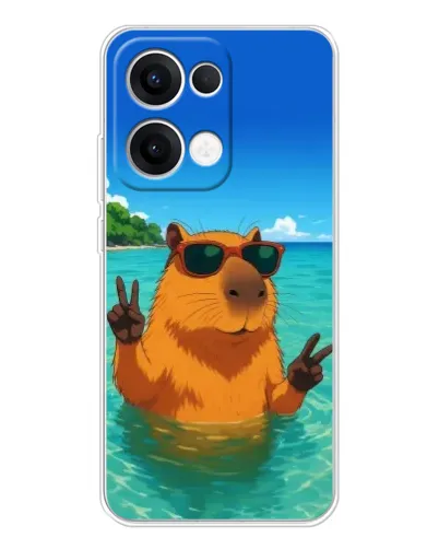 Чехол для OPPO Reno13 с картинкой «Морская капибара»