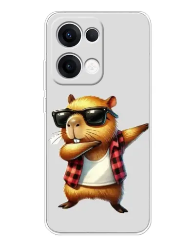 Чехол для OPPO Reno13 с картинкой «Капибара рэпер даб»