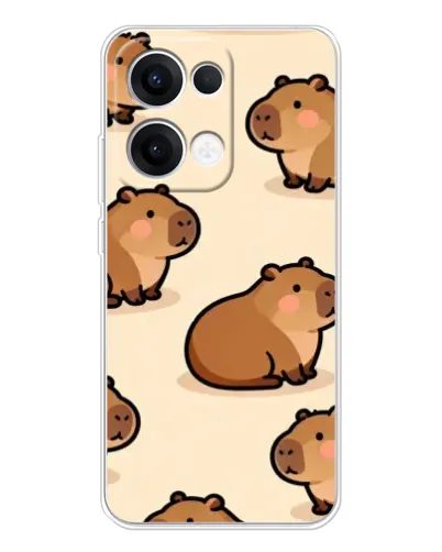 Чехол для OPPO Reno13 с картинкой «Паттерн милых капибар»