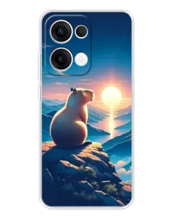 Чехол для OPPO Reno13 с картинкой «Закат солнца с капибарой» Чехол для OPPO Reno13 с картинкой «Закат солнца с капибарой»