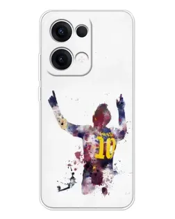 Чехол для OPPO Reno13 с картинкой «Акварельный Месси Барселона»
