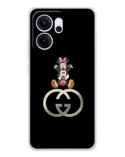 Чехол для OPPO Reno14 F с картинкой «Минни Маус на лого»