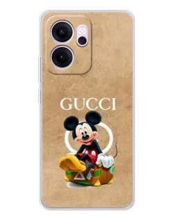 Чехол для OPPO Reno14 F с картинкой «Микки Маус Gucci — крафт»