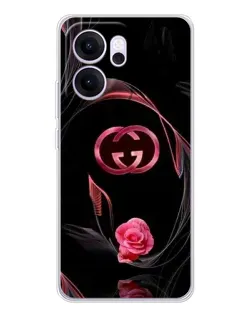Чехол для OPPO Reno14 F с картинкой «Gucci — неоновая роза»