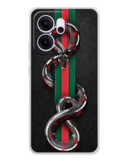 Чехол для OPPO Reno14 F с картинкой «Gucci — змея на полосе»
