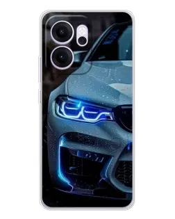 Чехол для OPPO Reno14 F с картинкой «Взгляд BMW с синими фарами» Чехол для OPPO Reno14 F с картинкой «Взгляд BMW с синими фарами»