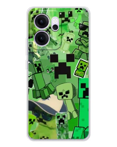 Чехол для OPPO Reno14 F с картинкой «Криперы Minecraft» Чехол для OPPO Reno14 F с картинкой «Криперы Minecraft»