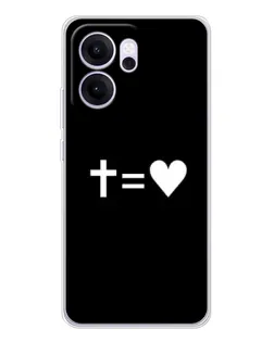 Чехол для OPPO Reno14 F с картинкой «Крест и Сердце»