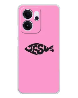 Чехол для OPPO Reno14 F с картинкой «Розовый символ  Jesus»